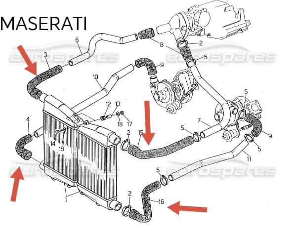 KIT MANICOTTI COMPLETO NUOVO PER MASERATI BITURBO CON INTERCOOLER FRONTALI